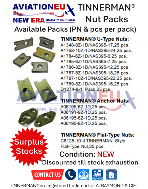 TINNERMAN® Παξιμάδια (Πλεονάζοντα Αποθέματα) SKU: AVEUNE-NUT-ΤΝRΜ-NS