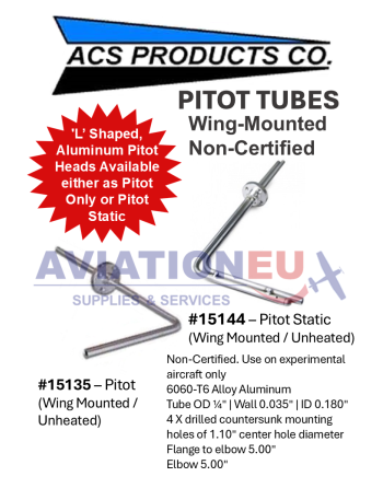 ACS L Shaped Pitot Heads Wing Mounted