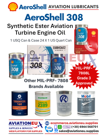 AEROSHELL® 308 Λάδι Συνθετικού Εστέρα Αεροπορικών Στροβιλοκινητήρων  SKU: AERSHL-TEO-308