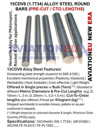 AVIATIONEU NEW ERA 15CDV6 1.7734 Alloy Steel Round Bars