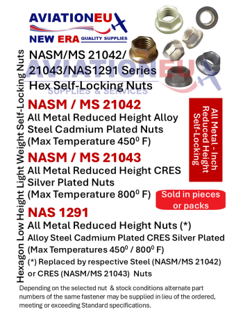 AVIATIONEU NEW ERA NASM/MS 21042/21043 /NAS1291 Εξάγωνα Αυτοασφ/μενα Παξιμάδια SKU: AVEUNE-NUT-HEXLCK-NASM/MS21042/21043/NAS1291 AVIATIONEU NEW ERA NASM/MS 21042/21043 /NAS1291 Εξάγωνα Αυτοασφ/μενα Παξιμάδια SKU: AVEUNE-NUT-HEXLCK-NASM/MS21042/21043/NAS1291