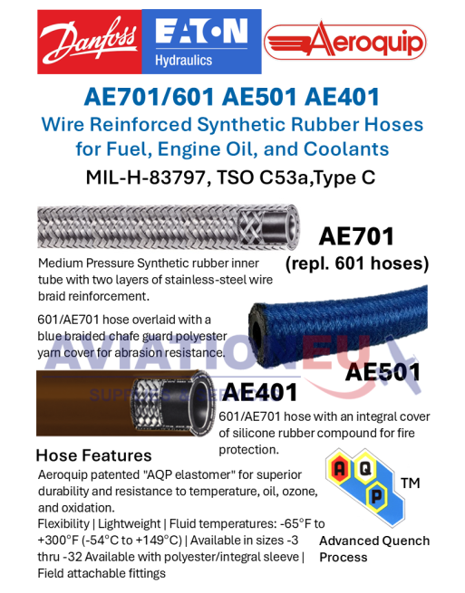 DANFOSS EATON AEROQUIP AE701/AE501/AE401 Hoses