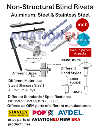 Aluminum/Steel/Stainless Steel Non-Structural Blind Rivets