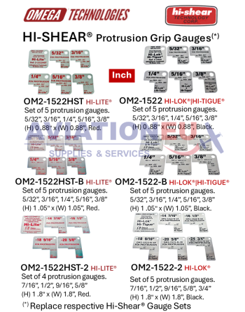 OMEGA TECHNOLOGIES HI-SHEAR Protrusion Grip Gauges