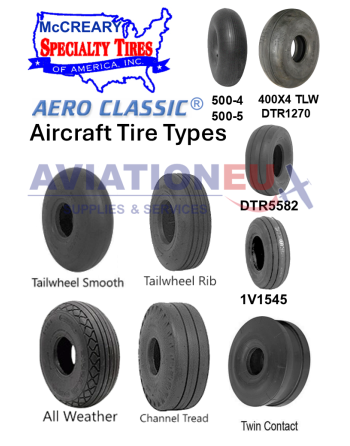 SPECIALTY TIRES OF AMERICA (McCREARY) AERO CLASSIC Aircraft Tire Types