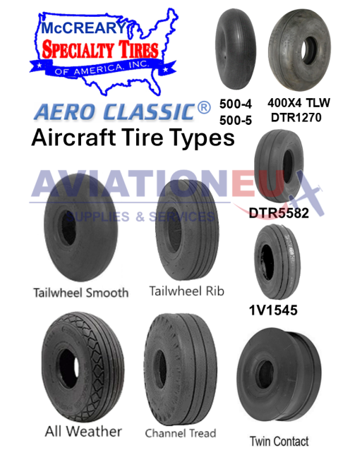 SPECIALTY TIRES OF AMERICA (McCREARY) AERO CLASSIC Aircraft Tire Types