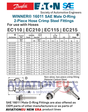 DANFOSS EATON WINNER® Ενισχυμένοι Εύκαμπτοι  Σωλήνες Συνθετικού Καουτσούκ & Εξαρτήματα Σύνδεσης SKU: ETN-HOSE/FTG-WINNER