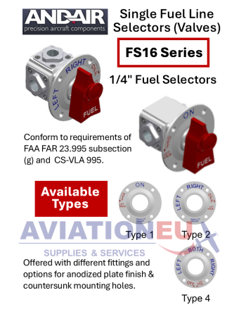 ANDAIR FS16 Σειρά Βαλβίδες Επιλογής Καυσίμου 1/4" (1 Γραμμή) SKU: ANDR-VLV-SGL-FS16