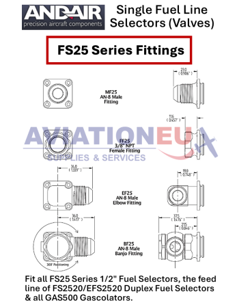 ANDAIR FS25 Single Fuel Line Selectors-Fittings