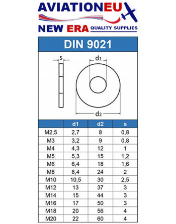 AVIATIONEU NEW ERA DIN9021 Brass Plain Washers SKU: AVEUNE-WSHR-BRS-DIN9021